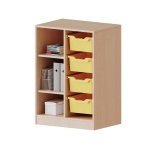 ErgoTray Regal, 2reihig, 2,5 OH,  links 3 Fächer rechts 4 hohe BoxenB/H/T 70,3x100x40cm 